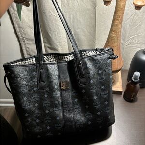 MCM Black Liz Reversible Medium Tote
